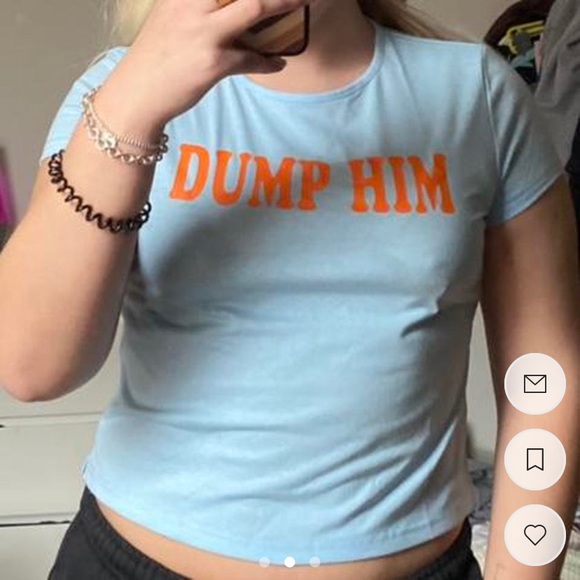 Y2K blue dump him baby tee - Picture 2 of 3